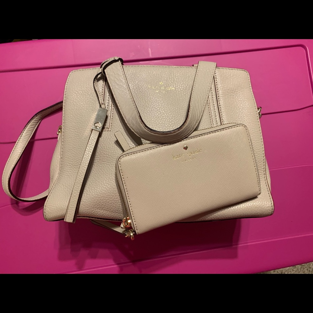 Kate spade nude purse and matching wallet